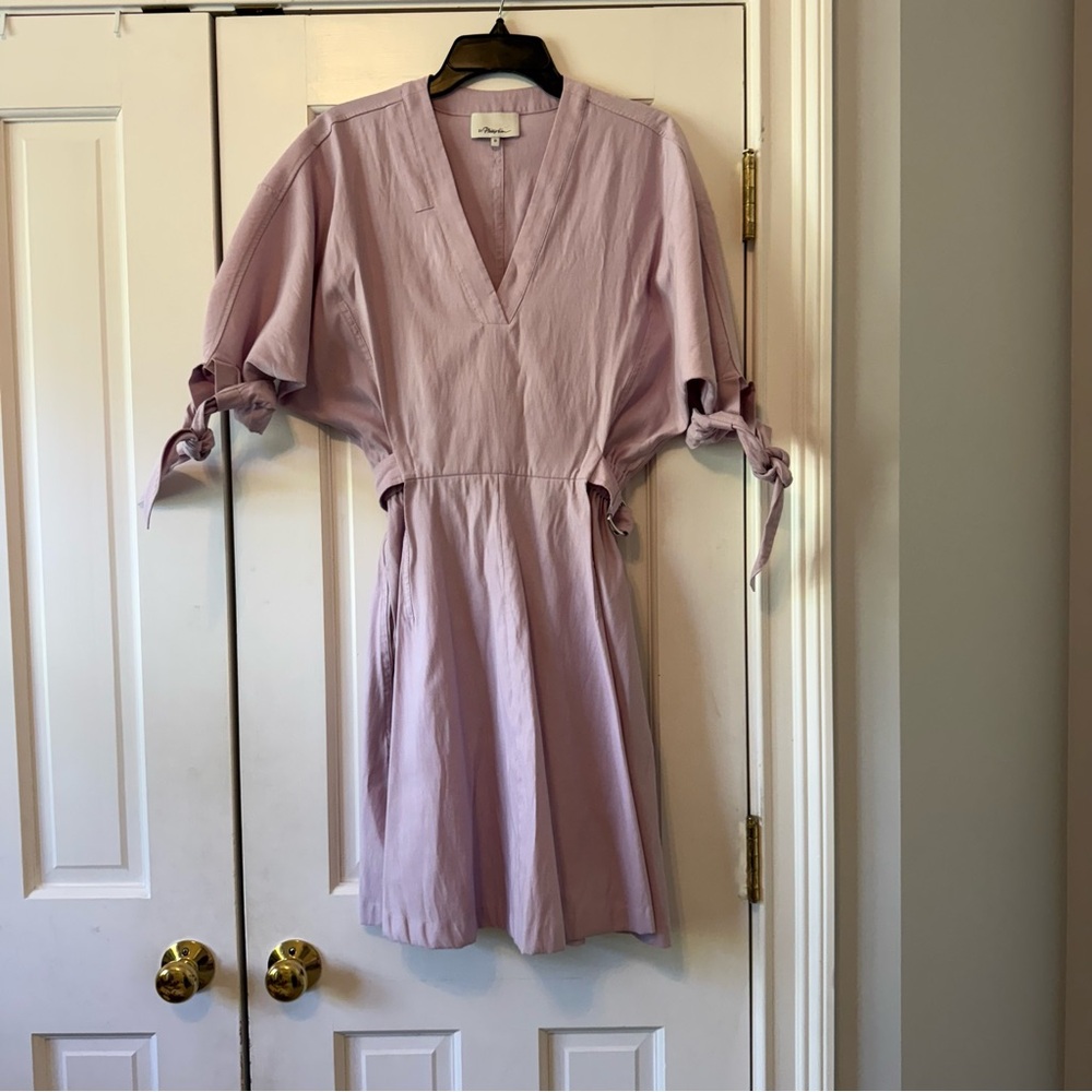 Phillip Lim 3.1 Tie Belt Waisted Lavender Dolman Sleeve Mini Dress Size 0